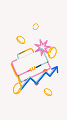 Business briefcase doodle iPhone wallpaper