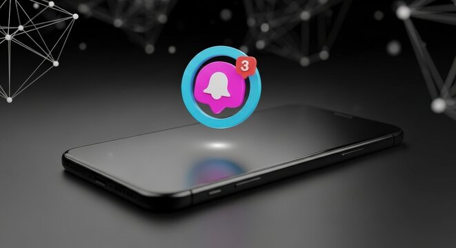 Smartphone Notification Alert for Social Media Messaging Application - Powered by Adobe