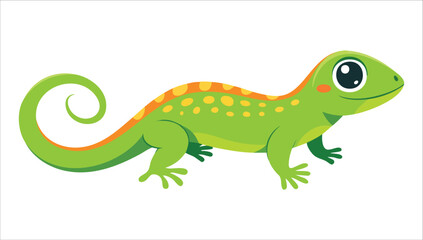 cute salamander character with expressive eyes and smile vector art isolated on white background