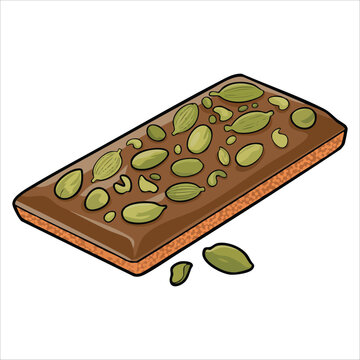 chocolate bar with green nuts clip art preview