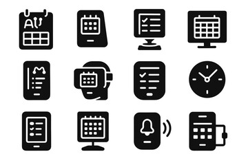 Scheduling tracker monitor icon icons automated smart display vector guide planner ai