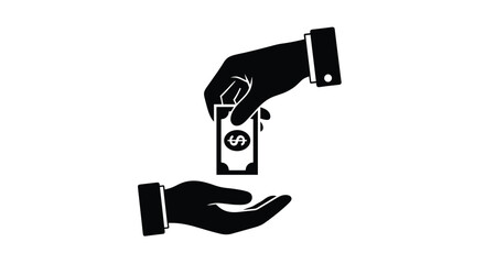 Receive funds with ease using this simple hand to hand money transfer concept, perfect for finance, investment, and business marketing designs with powerful graphics