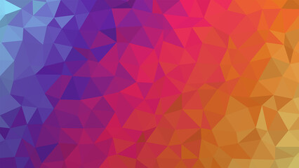 Vibrant geometric abstract background with a smooth gradient of purple blue pink and orange hues