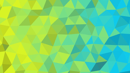 Vibrant geometric low poly background with a smooth gradient transition from yellow to blue
