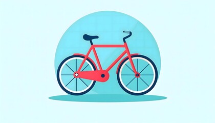 Fototapeta premium Minimalist bicycle logo, flat vector design, sporty and modern look