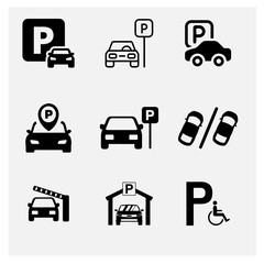 Parking icon set