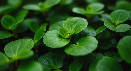 Close up of vibrant green plants showing leaf details and natural texture