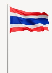 Flag of Thailand on pole