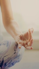 Naklejka premium Meditating woman closeup wallpaper, wellness image