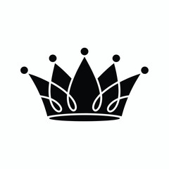 Simple black silhouette of a royal crown with ornate details
