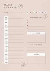 Daily planner template design
