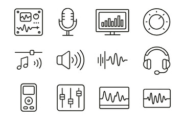 Knob vocal filter analyzer modulator symbol effects audio vector icon headset mixer