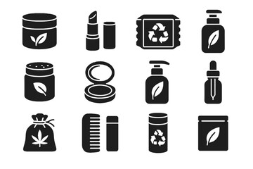 Fototapeta premium Bamboo vector icon paper eco packaging sachet recycled hemp plastic cellulose pump