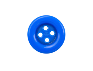 Blue button bead isolated on transparent background