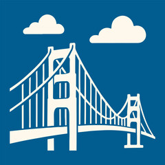 bridge frame with empty space for text on colorful background