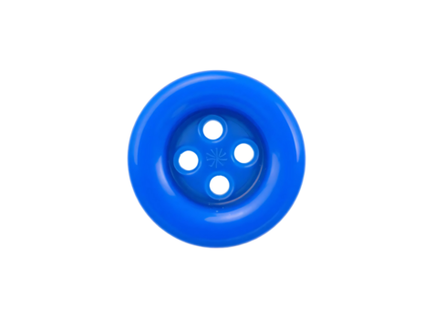 Blue button bead isolated on transparent background