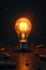 Single Lightbulb Illuminating Dark Room Warm Glow, Inspiration, and New Ideas