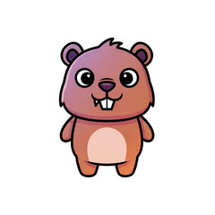 Cute cartoon bear character with big eyes and a friendly smile  