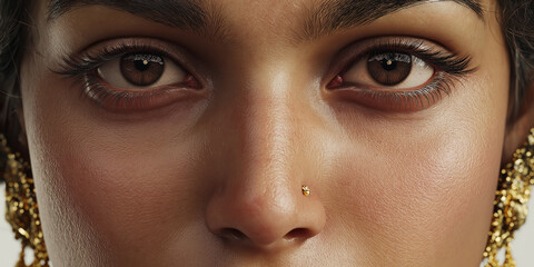 Naklejka premium Close up of a Young Woman with Beautiful Eyes