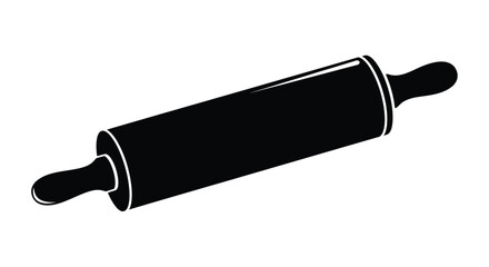Simple black and white illustration of a classic rolling pin design