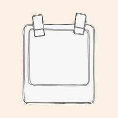 Instant photo frame clipart, doodle line art design