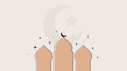 Ramadan background, aesthetic beige design