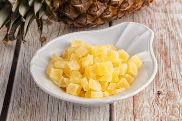 Dry yellow sweet pineapple candy