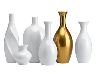  Contemporary Ceramic Vase Collection for Home Decor transparent background.