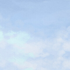 Watercolor cloudscape background, blue paper texture