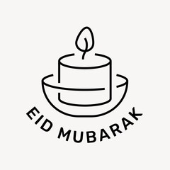 Eid Mubarak logo line art
