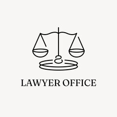 Law firm logo line art design