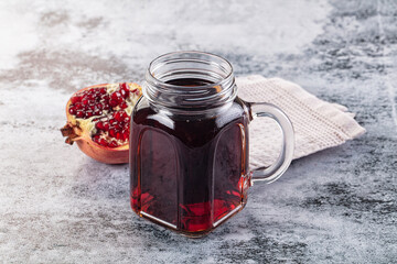 Sweet vitamin pomegranate juice glass