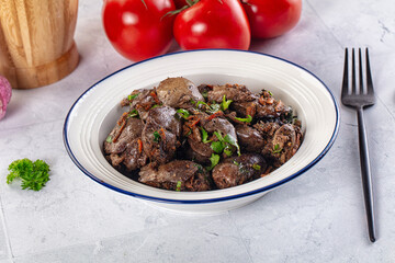 Roasted chicken liver with green onion