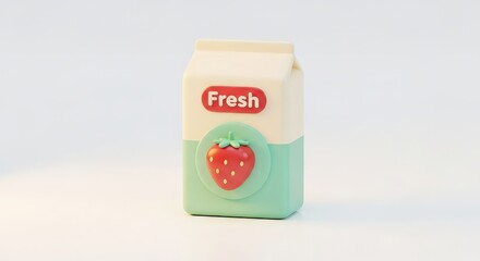 Adorable Strawberry Milk Carton Eraser for School Supplies
