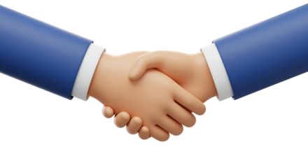 Profile account plus symbol add new user icon on isolated background.Cartoonish Handshake with Blue Sleeves and White Cuffs in Agreement.  minimal cartoon style, cute smooth, 3d rendering illustration