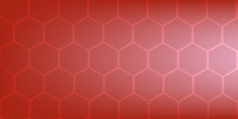 Geometric red abstract background with hexagons.