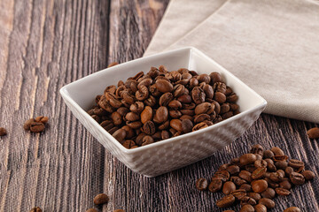 Roasted brown araboca coffee beans