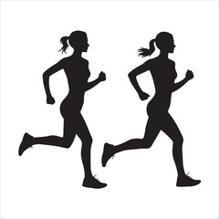 Female Athlete Sprinting Silhouette for Fitness and Motivation
