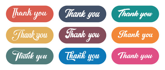 Thank You” text designs in multiple fonts and styles. Thank You" Text Graphics typography vector