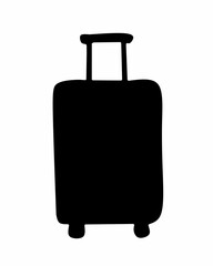 Minimalist Travel Black Suitcase Illustration for Simple Travel Design