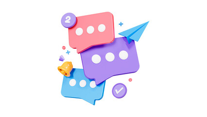 Hd transparent glossy 3d Social media message and notification icon