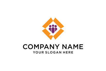 Modern Abstract Group of People Logo Design Representing Teamwork, Community, and Business Collaboration