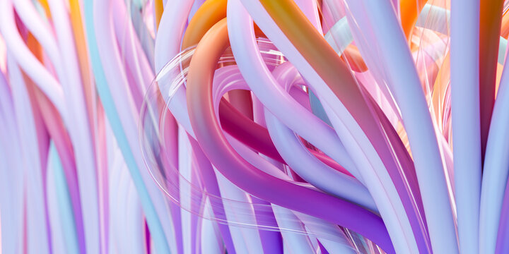 3D pastel twist cables in abstract soft bundle