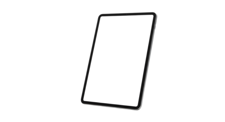 Digital Tablet Computer with Blank White Screen Isolated on a Background