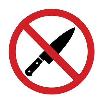 No knife symbol prohibiting sharp objects and weapons