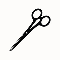 Scissors Silhouette Illustration – Classic Cutting Tool with Circular Handles