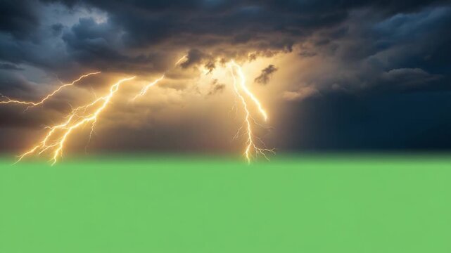 Lightning Storm: A majestic display of nature's power unfolds as a violent lightning storm electrifies the sky.