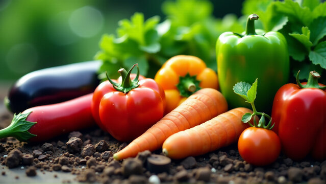 Urban Garden's Bounty: Freshly Grown Vegetables