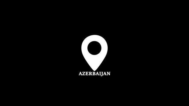 Azerbaijan location pin icon on world map &mdash; white and black pin showing Dhaka position, travel destination concept with green background.