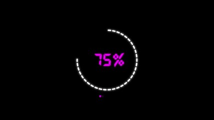 Futuristic neon loading bar progress indicator 45 percent complete animation glowing digital - Powered by Adobe